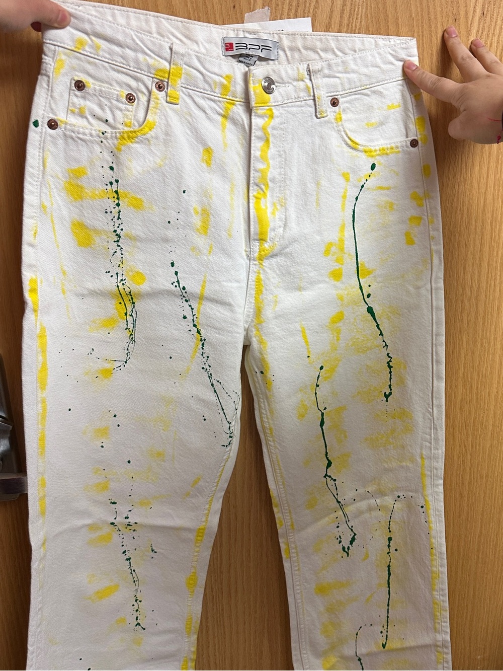 Paint-Splatter White Women’s Jeans by